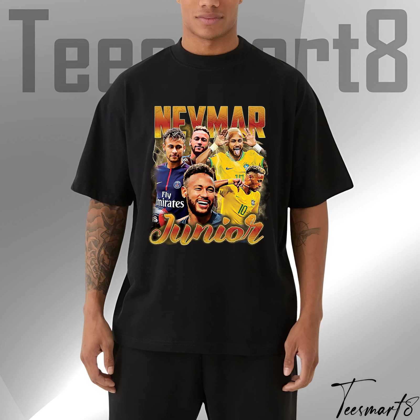 Neymar 90s Retro Bootleg Style Graphic T-Shirt – Vintage Football Fan Tee